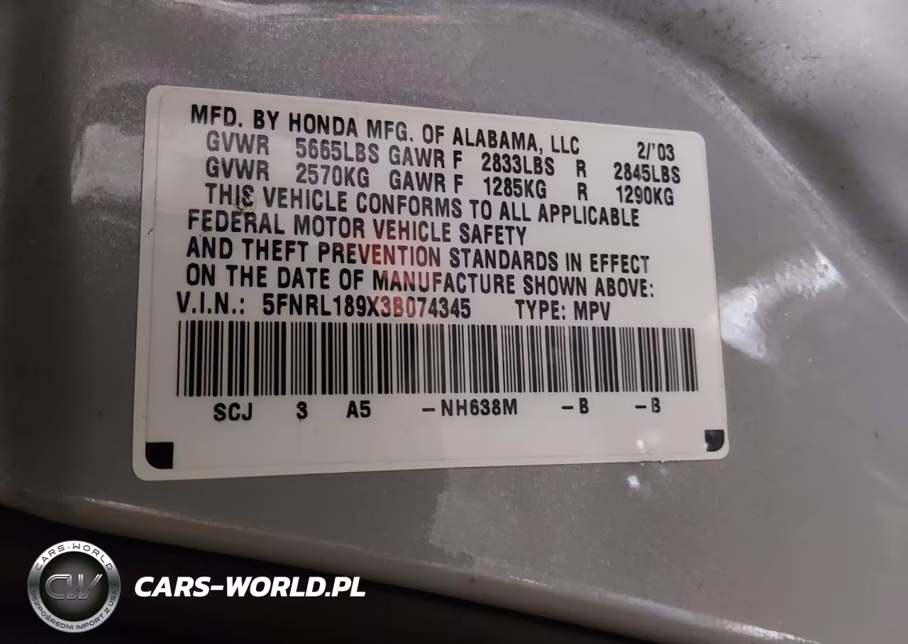 2003 Honda Odyssey Ex-L VIN:5FNRL189X3B074345 - 9