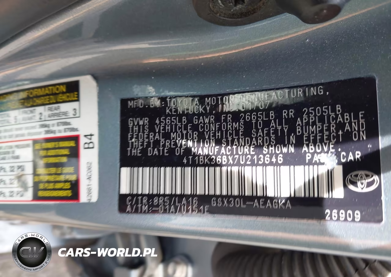 2007 Toyota Avalon Xls VIN:4T1BK36BX7U213646 - 9