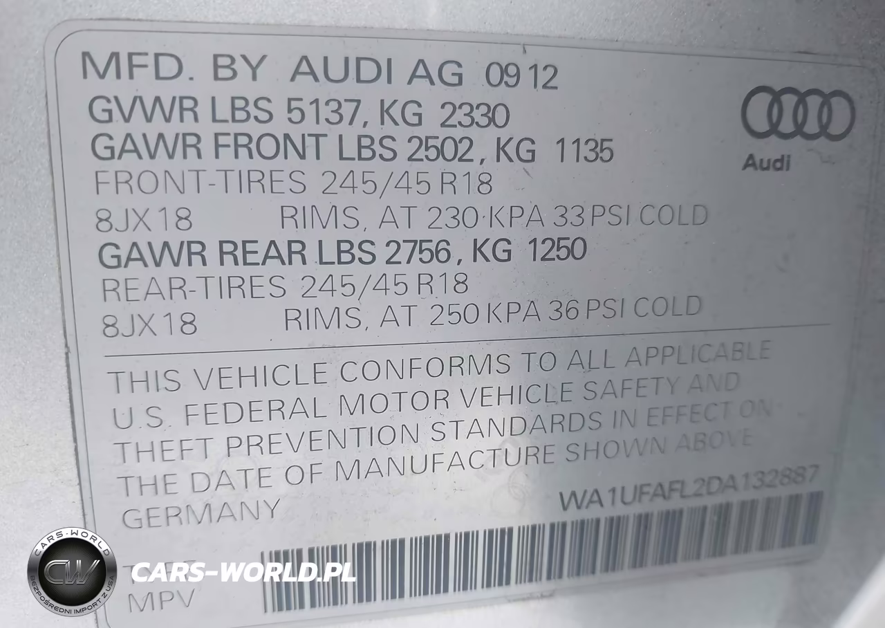 2013 Audi Allroad 2.0T Premium Plus VIN:WA1UFAFL2DA132887 - 9