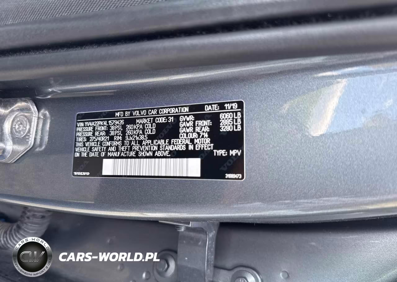 2020 Volvo Xc90 T6 Momentum 7 Passenger VIN:YV4A22PK4L1579426 - 9