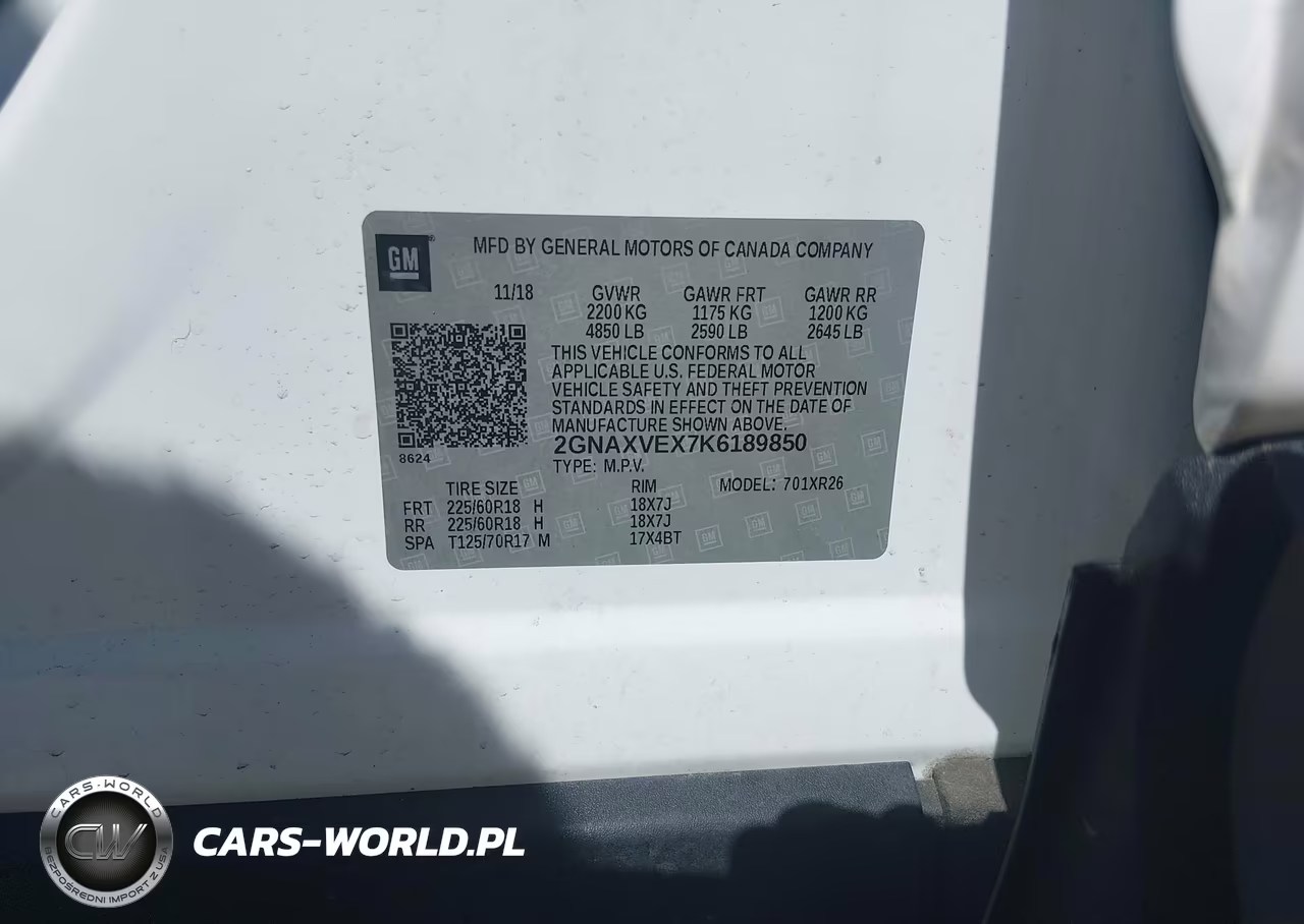 2019 Chevrolet Equinox Lt VIN:2GNAXVEX7K6189850 - 9