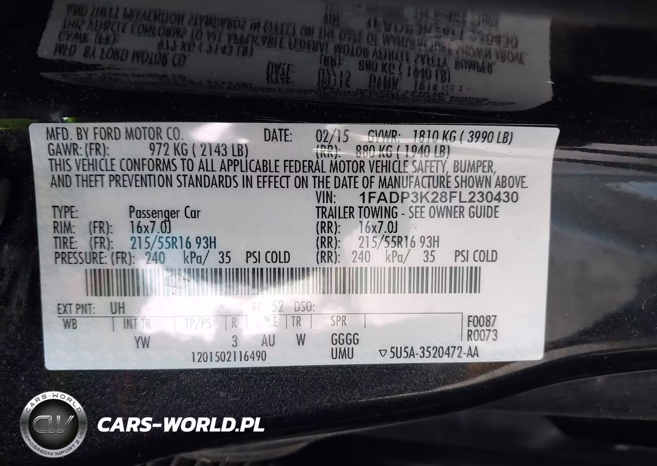 2015 Ford Focus Se VIN:1FADP3K28FL230430 - 9
