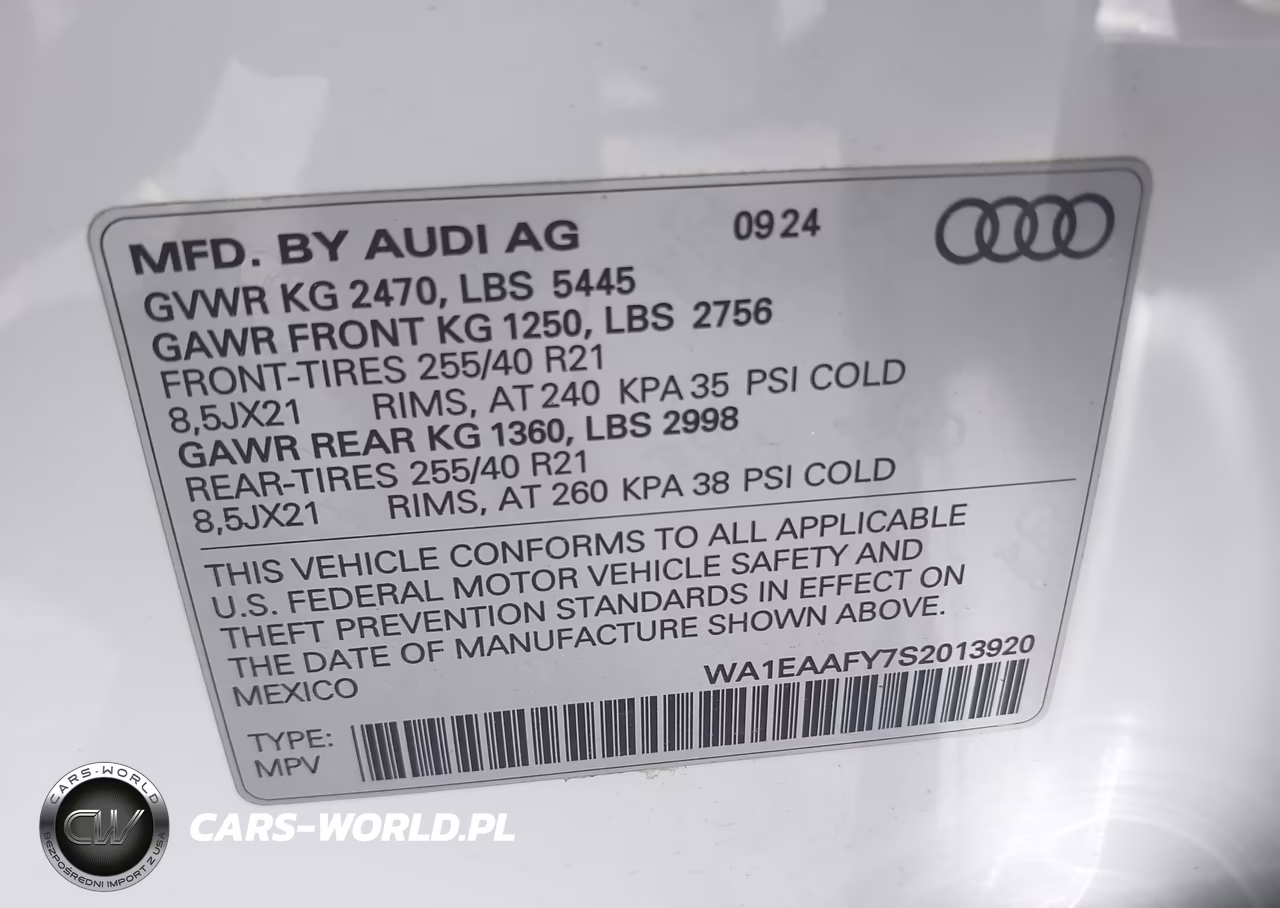 2025 Audi Q5 Premium Plus 45 Tfsi S Line Quattro S Tronic VIN:WA1EAAFY7S2013920 - 9