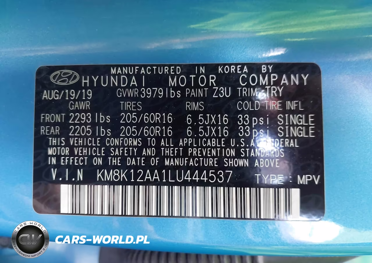2020 Hyundai Kona Se VIN:KM8K12AA1LU444537 - 9