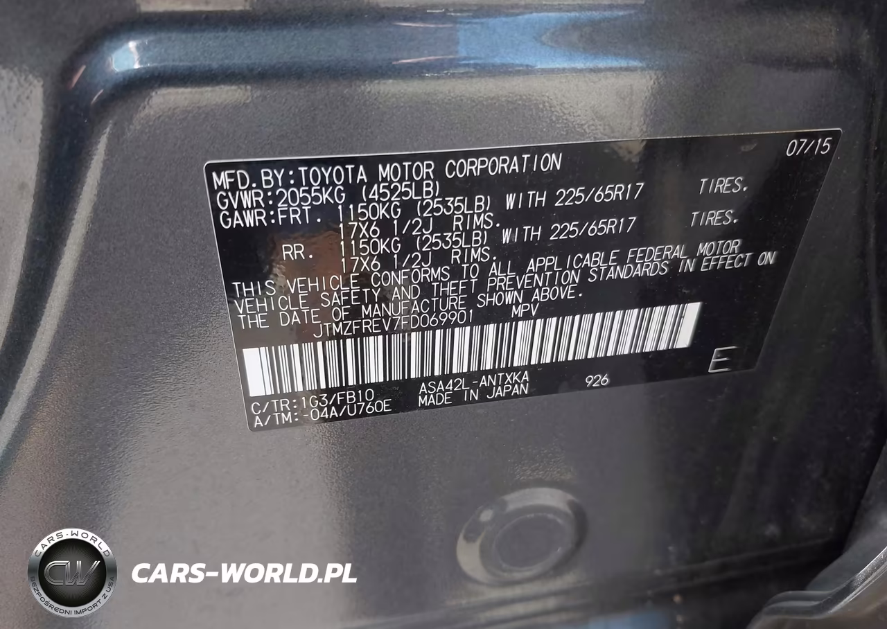 2015 Toyota Rav4 Le VIN:JTMZFREV7FD069901 - 9