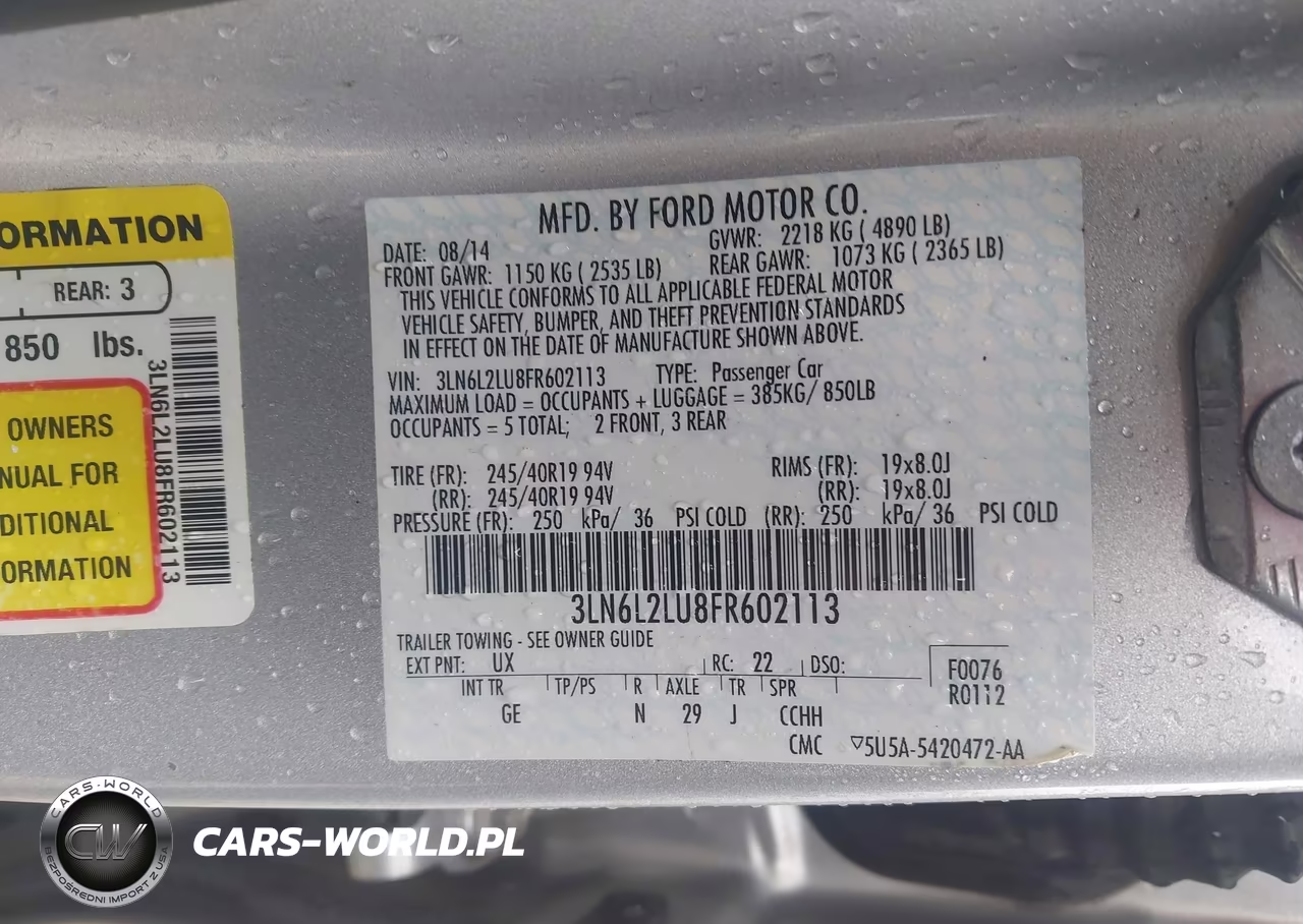 2015 Lincoln Mkz Hybrid VIN:3LN6L2LU8FR602113 - 9