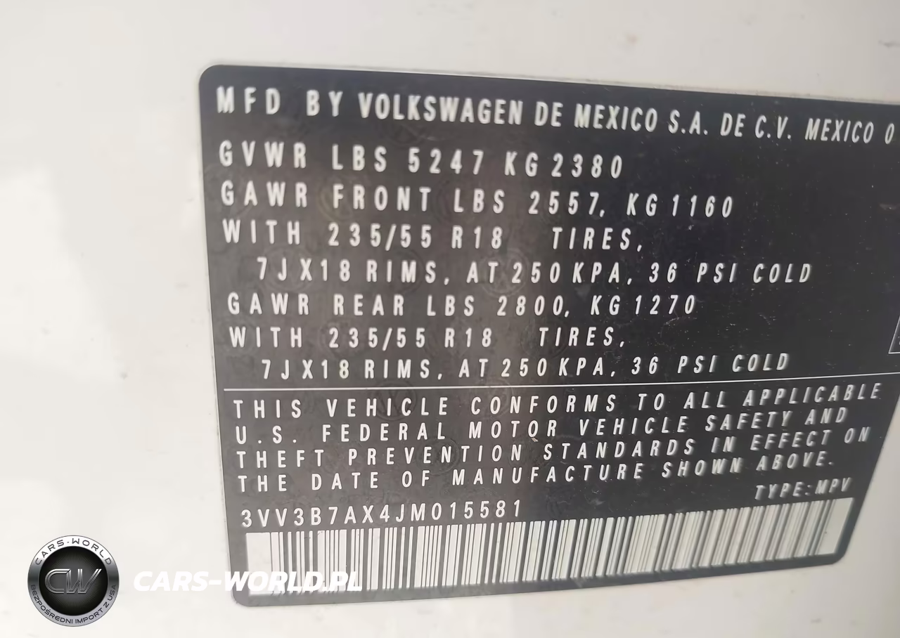 2018 Volkswagen Tiguan 2.0T Se-2.0T Sel VIN:3VV3B7AX4JM015581 - 9