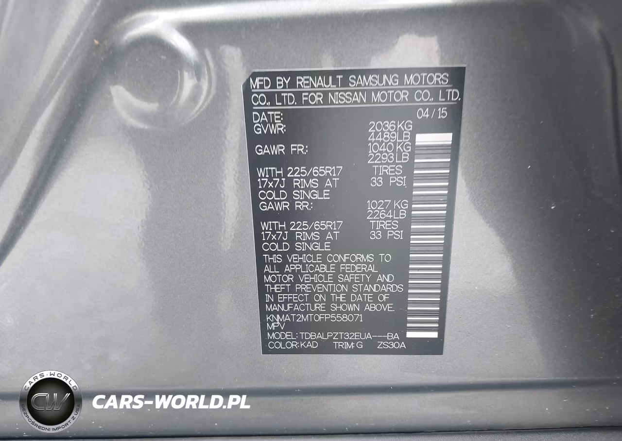 2015 Nissan Rogue S VIN:KNMAT2MT0FP558071 - 9