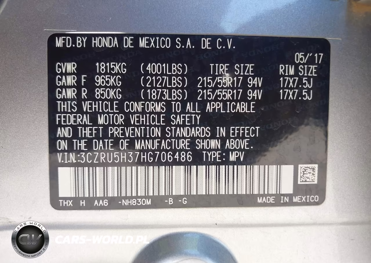 2017 Honda Hr-V Lx VIN:3CZRU5H37HG706486 - 9