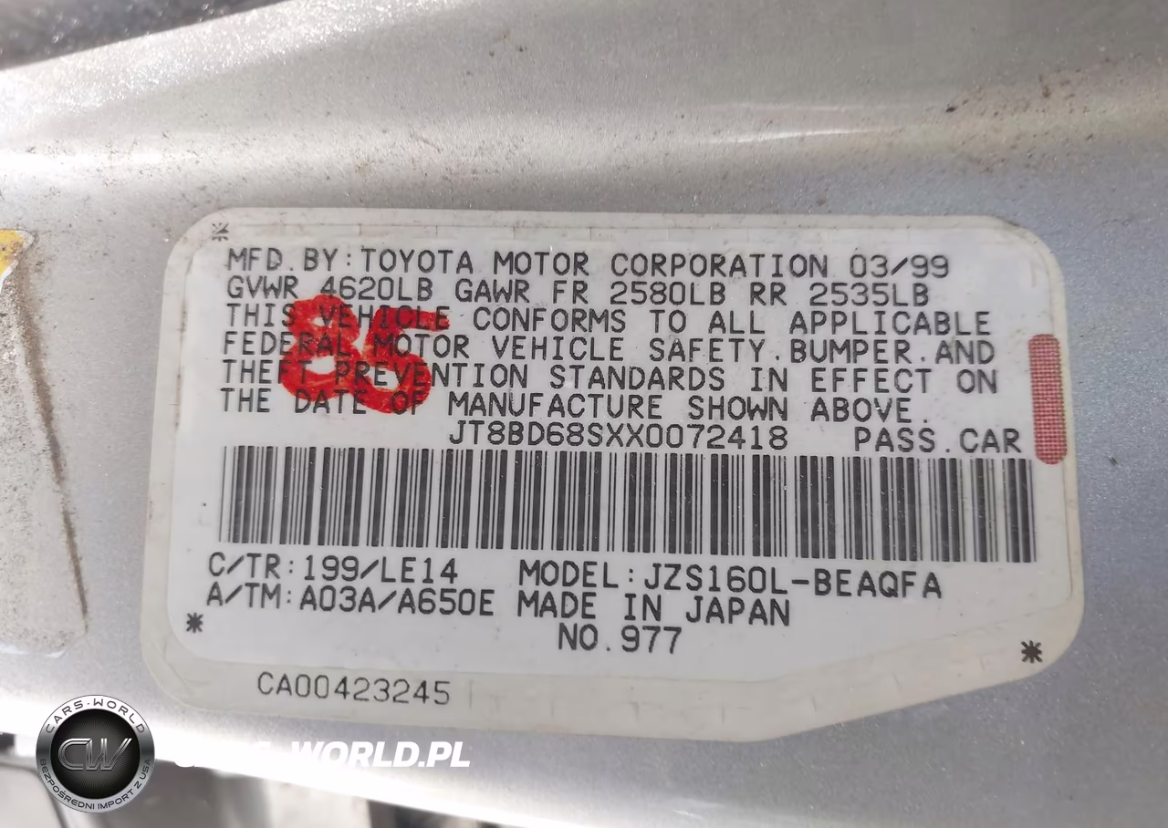 1999 Lexus Gs 300 VIN:JT8BD68SXX0072418 - 9