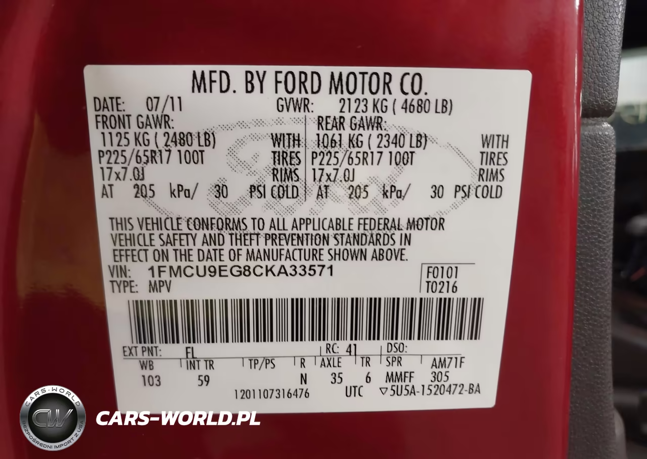 2012 Ford Escape Limited VIN:1FMCU9EG8CKA33571 - 9