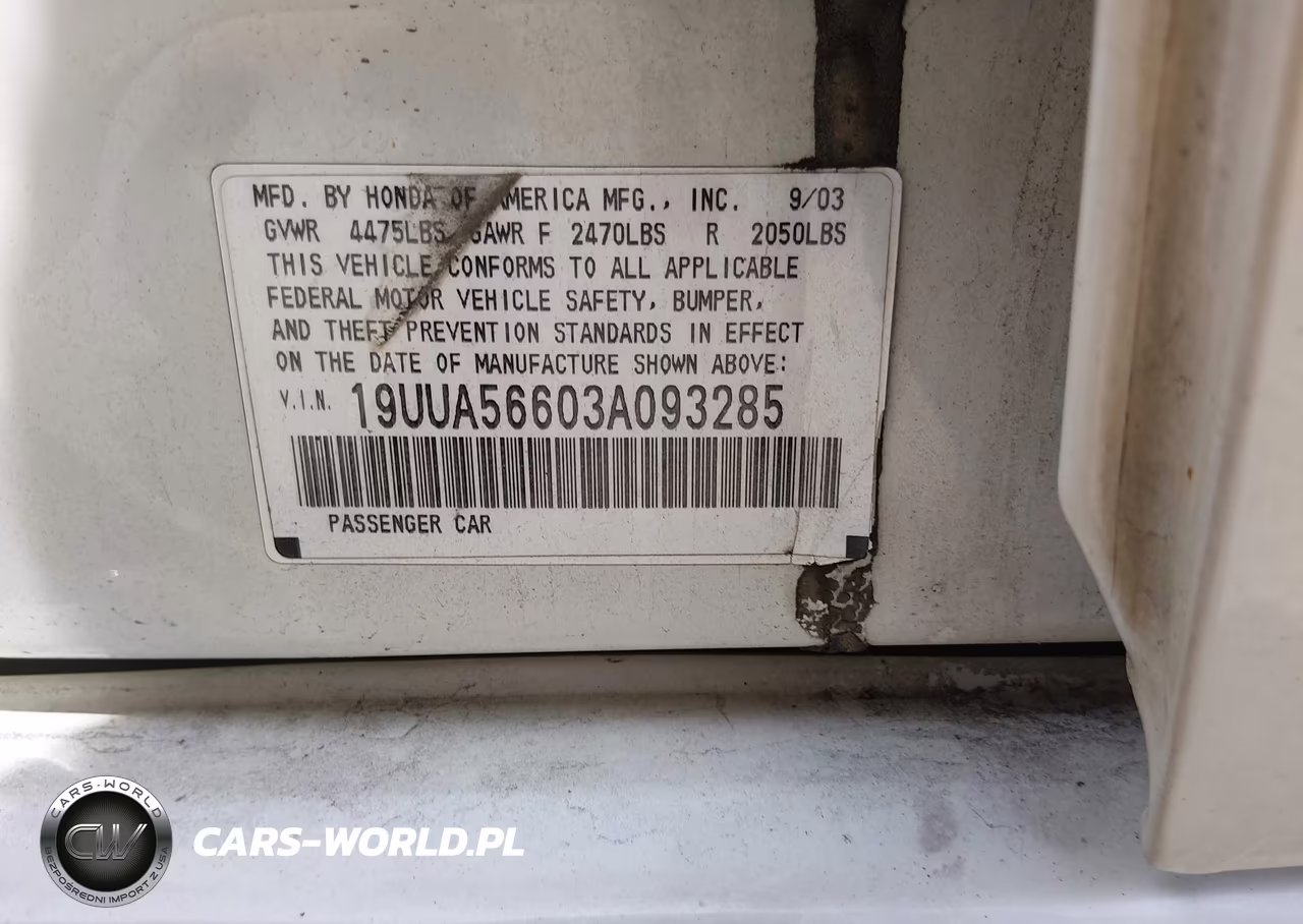 2003 Acura Tl 3.2 VIN:19UUA56603A093285 - 9