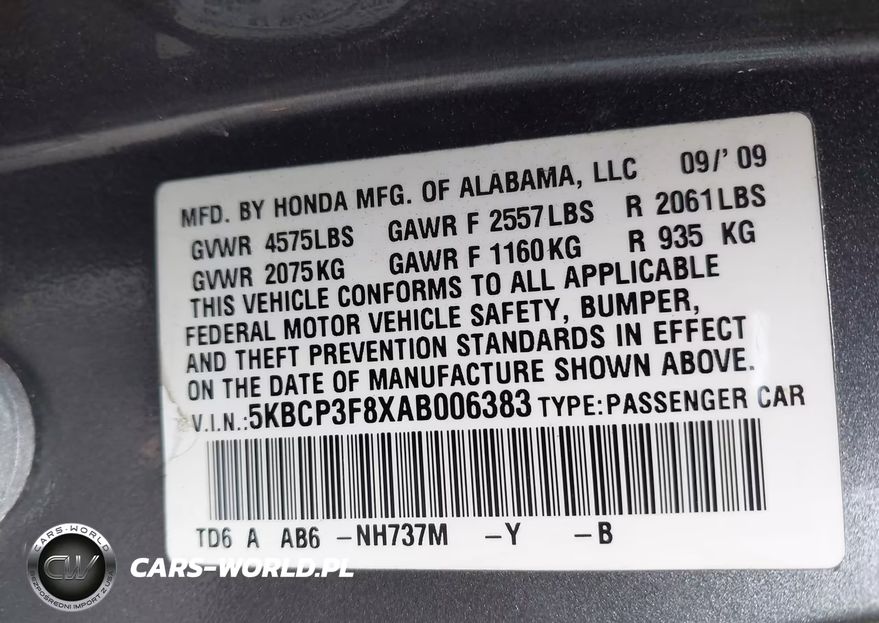 2010 Honda Accord 3.5 Ex-L VIN:5KBCP3F8XAB006383 - 9