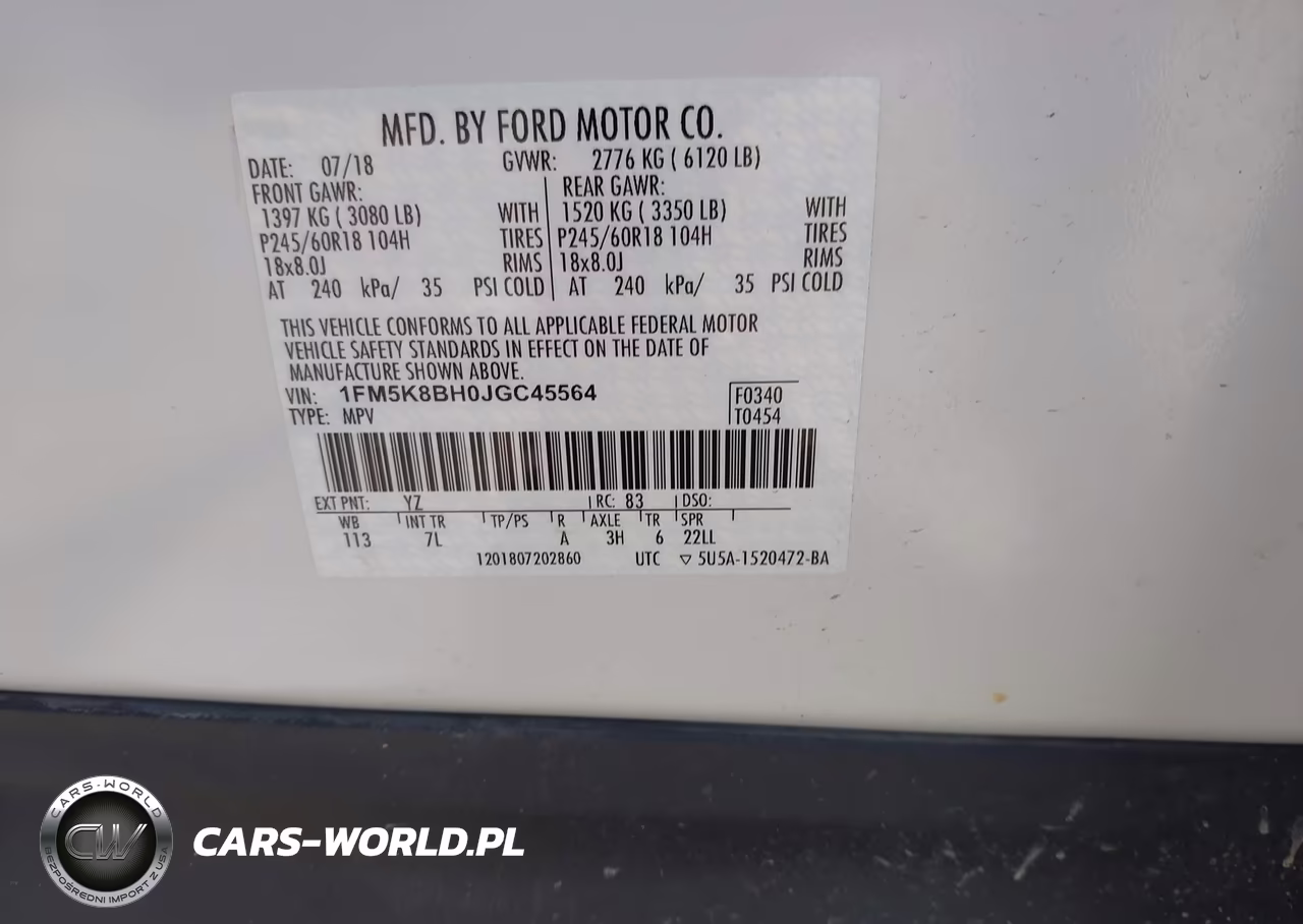 2018 Ford Explorer VIN:1FM5K8BH0JGC45564 - 9