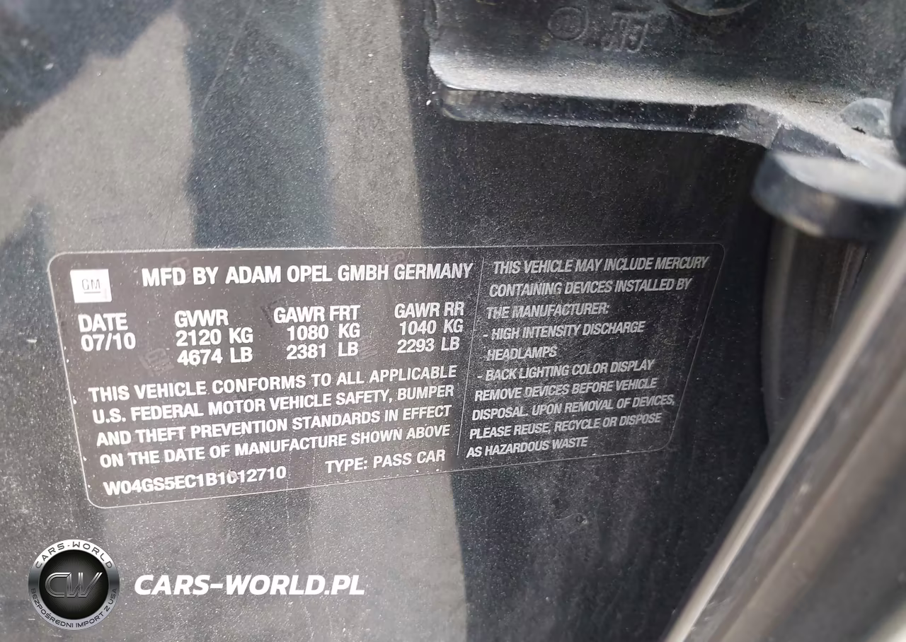 2011 Buick Regal Cxl Russelsheim VIN:W04GS5EC1B1012710 - 9