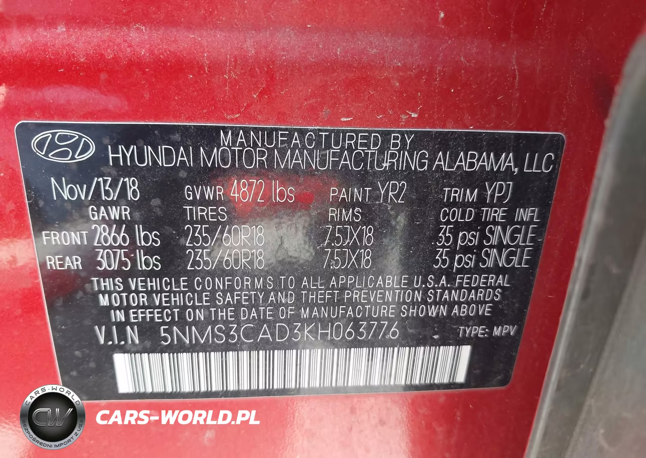 2019 Hyundai Santa Fe Sel Plus VIN:5NMS3CAD3KH063776 - 9