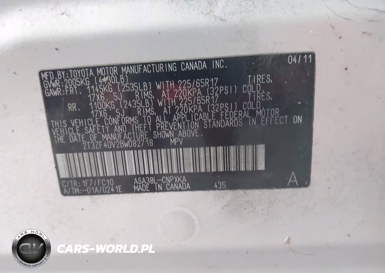 2011 Toyota Rav4 VIN:2T3ZF4DV2BW082718 - 9
