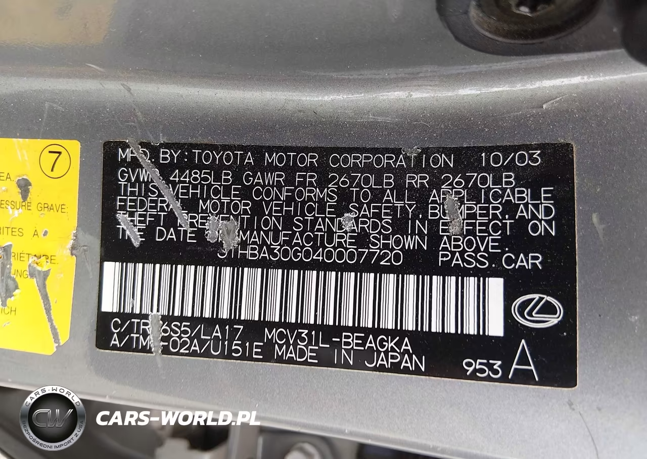 2004 Lexus Es 330 VIN:JTHBA30G040007720 - 9
