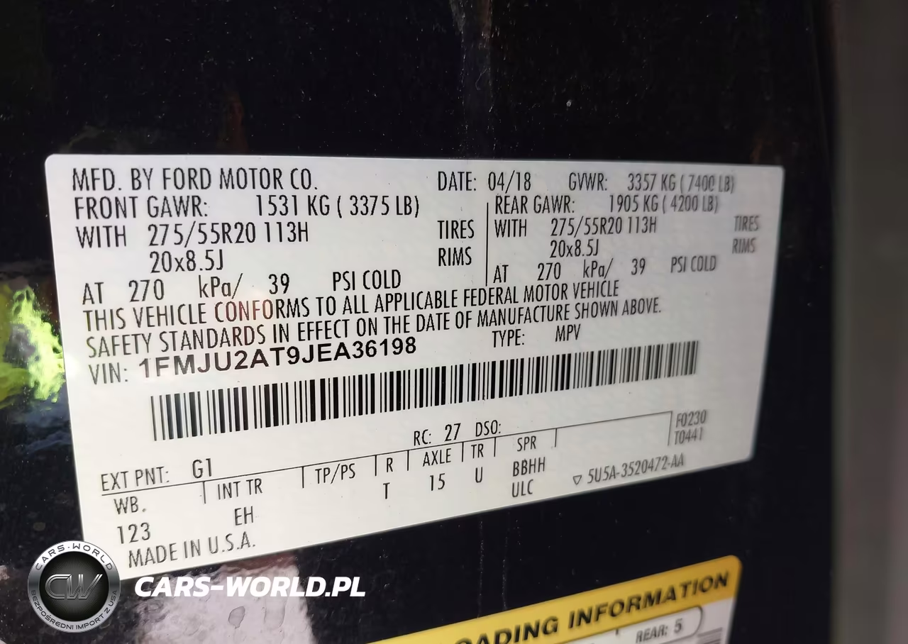 2018 Ford Expedition Limited VIN:1FMJU2AT9JEA36198 - 9