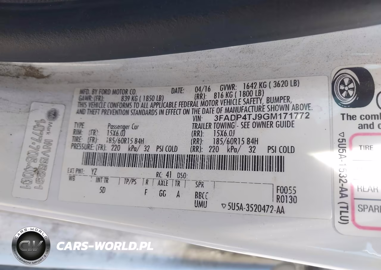 2016 Ford Fiesta S VIN:3FADP4TJ9GM171772 - 9