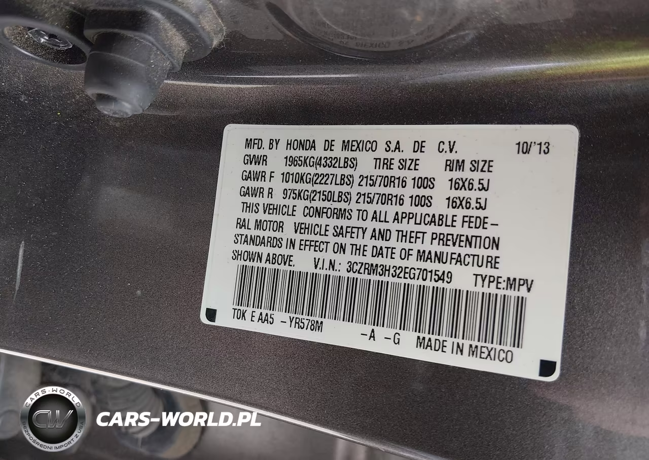 2014 Honda Cr-V Lx VIN:3CZRM3H32EG701549 - 9