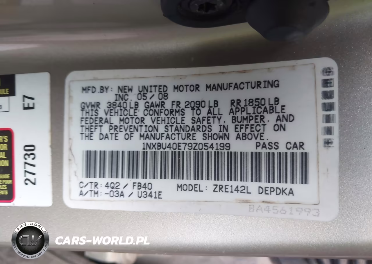 2009 Toyota Corolla Le VIN:1NXBU40E79Z054199 - 9
