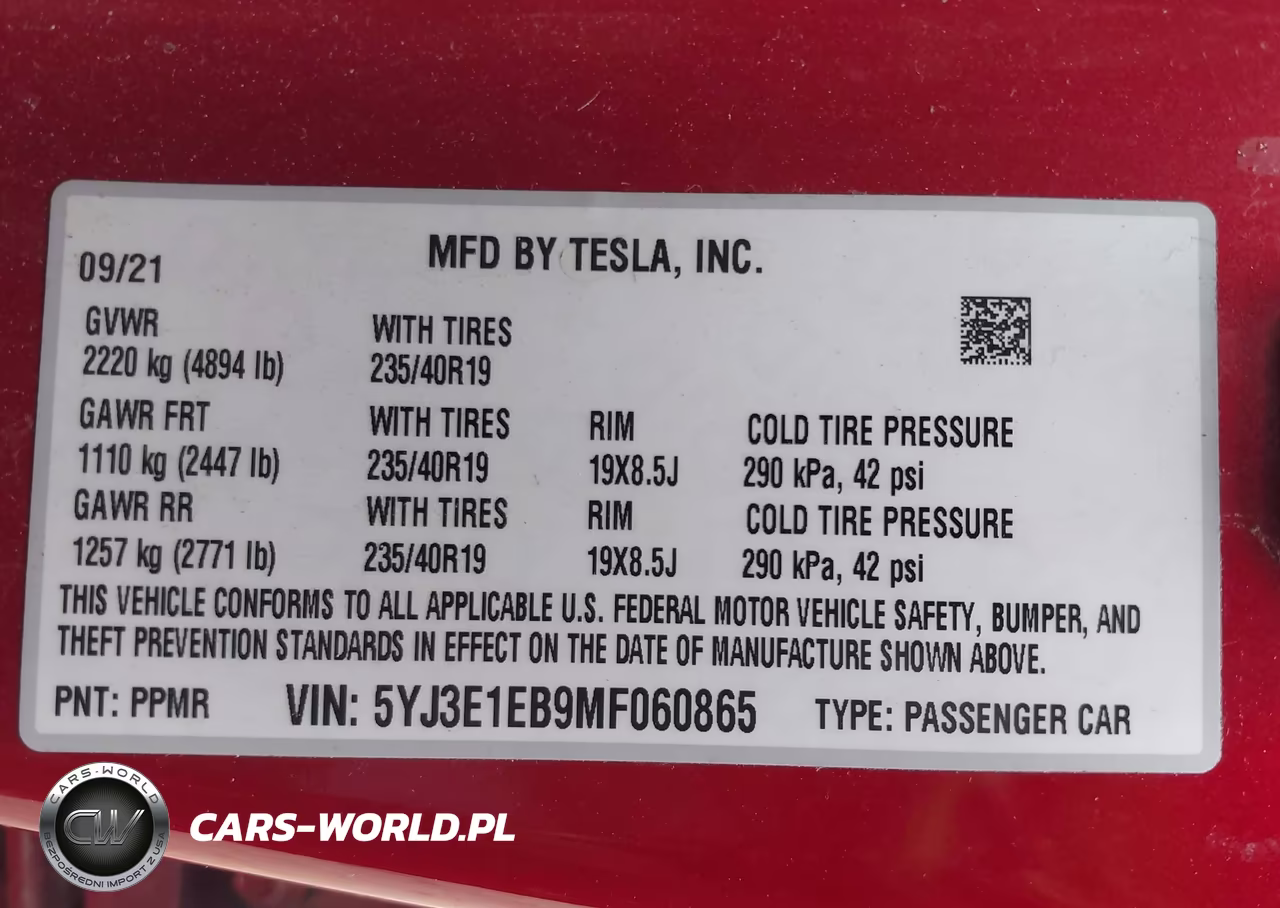 2021 Tesla Model 3 Long Range VIN:5YJ3E1EB9MF060865 - 9