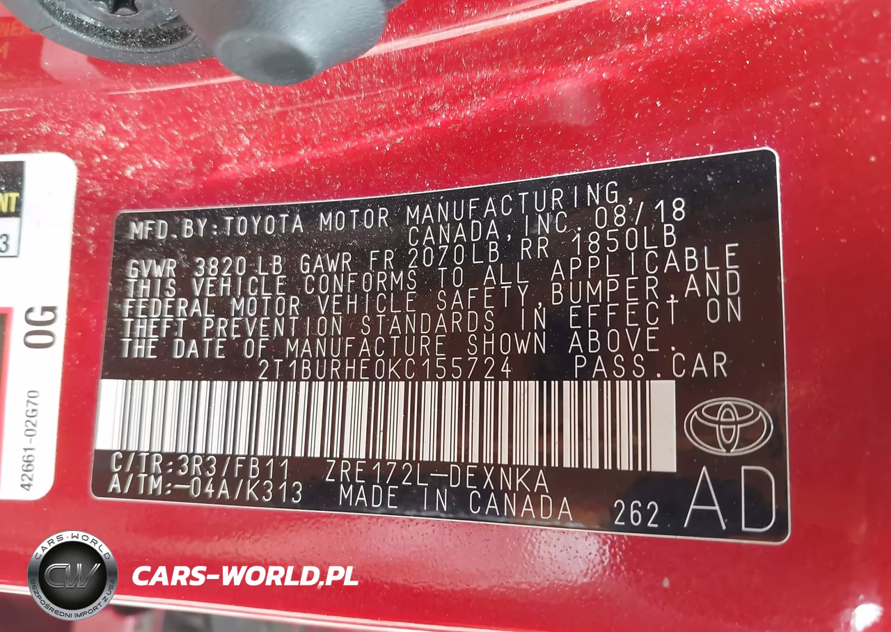 2019 Toyota Corolla Le VIN:2T1BURHE0KC155724 - 9