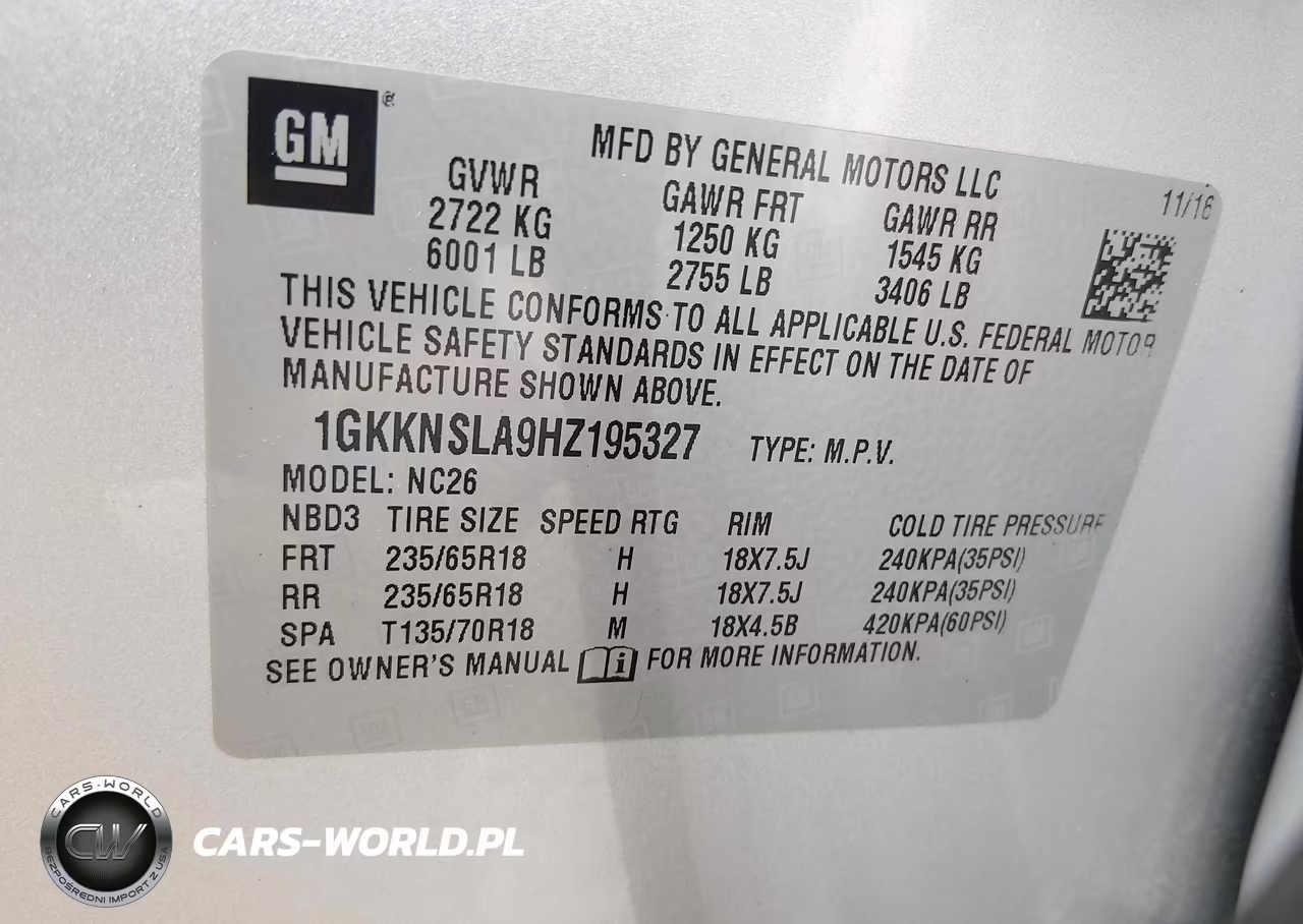2017 GMC Acadia Sle-2 VIN:1GKKNSLA9HZ195327 - 9