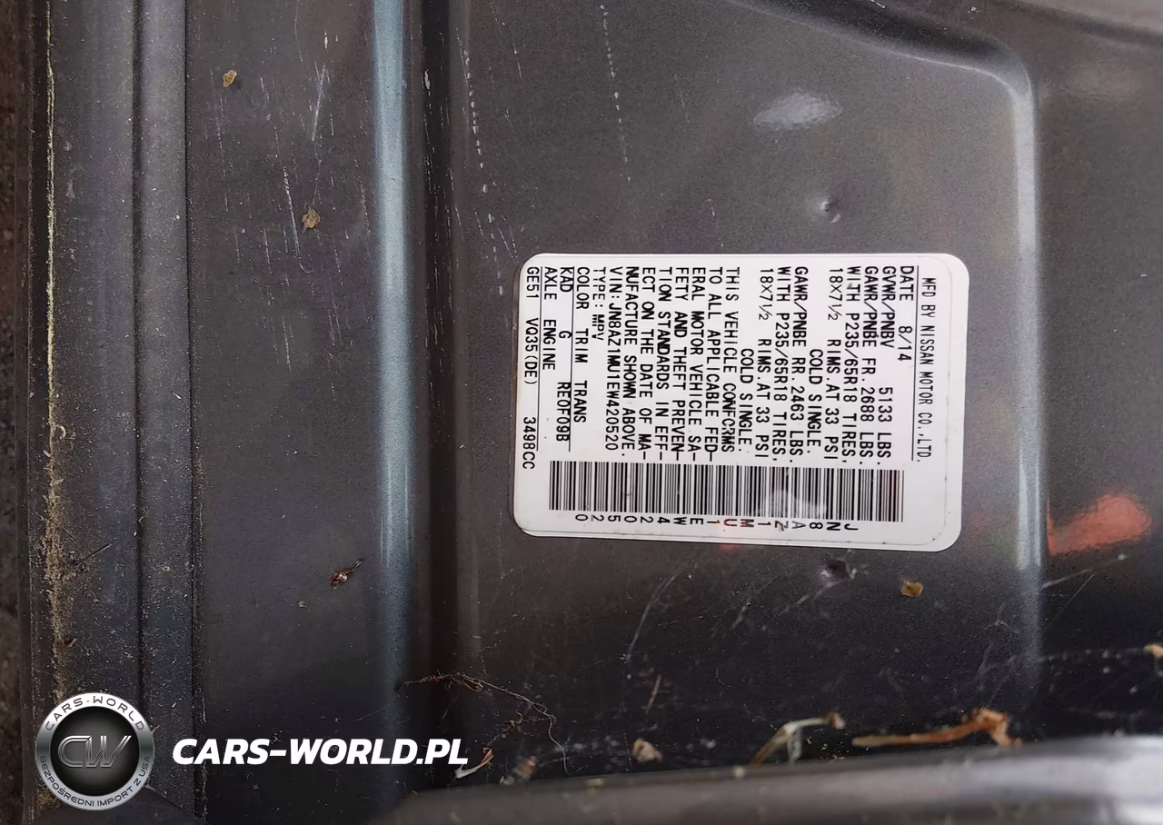 2014 Nissan Murano Sl VIN:JN8AZ1MU1EW420520 - 9