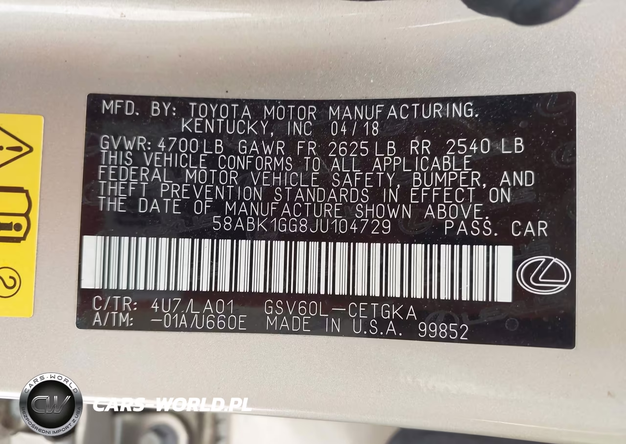 2018 Lexus Es 350 VIN:58ABK1GG8JU104729 - 9
