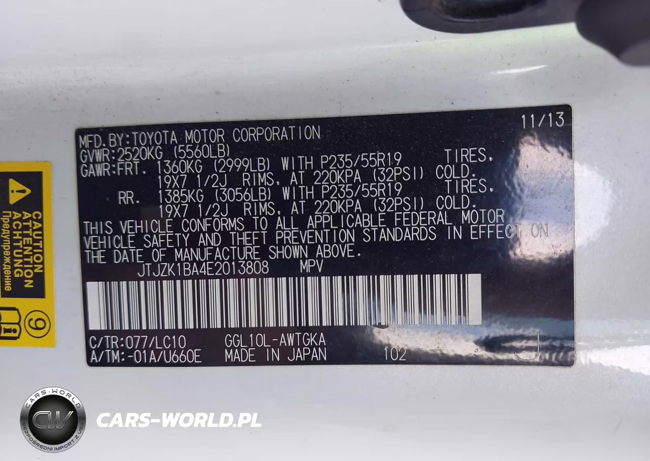 2014 Lexus Rx 350 VIN:JTJZK1BA4E2013808 - 9