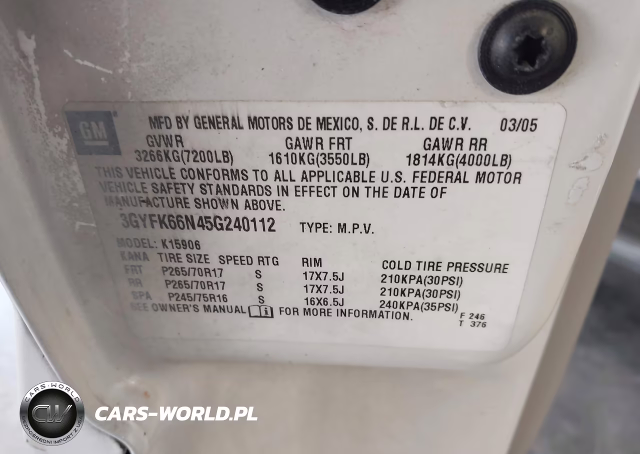 2005 Cadillac Escalade Esv Standard VIN:3GYFK66N45G240112 - 9