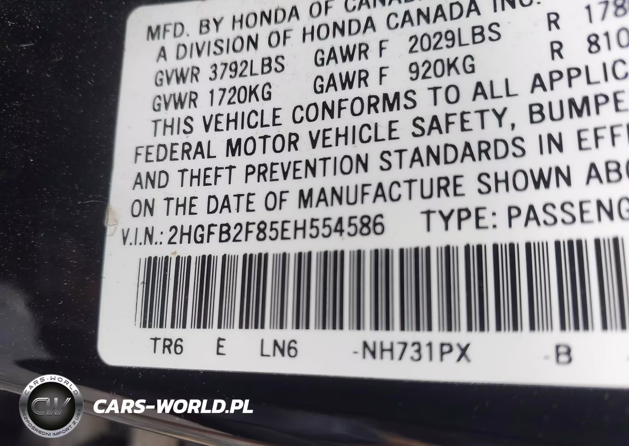 2014 Honda Civic Ex VIN:2HGFB2F85EH554586 - 9