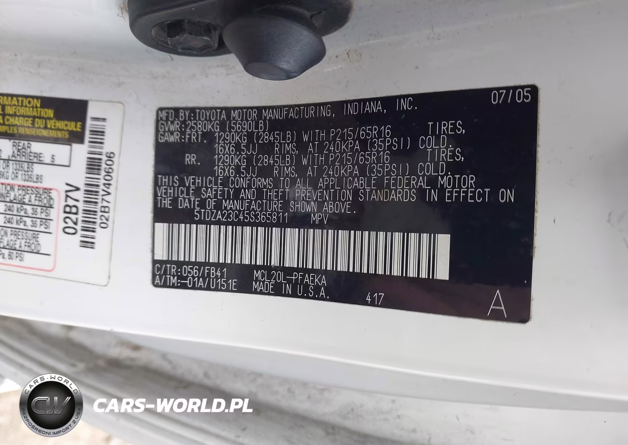 2005 Toyota Sienna Le VIN:5TDZA23C45S365811 - 9
