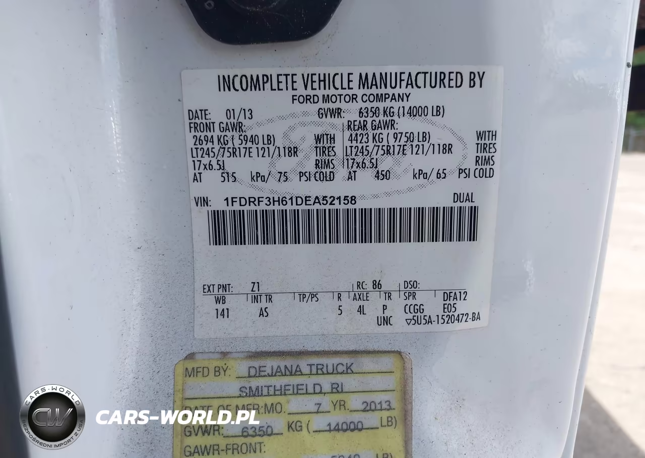 2013 Ford F-350 Chassis Xl VIN:1FDRF3H61DEA52158 - 8