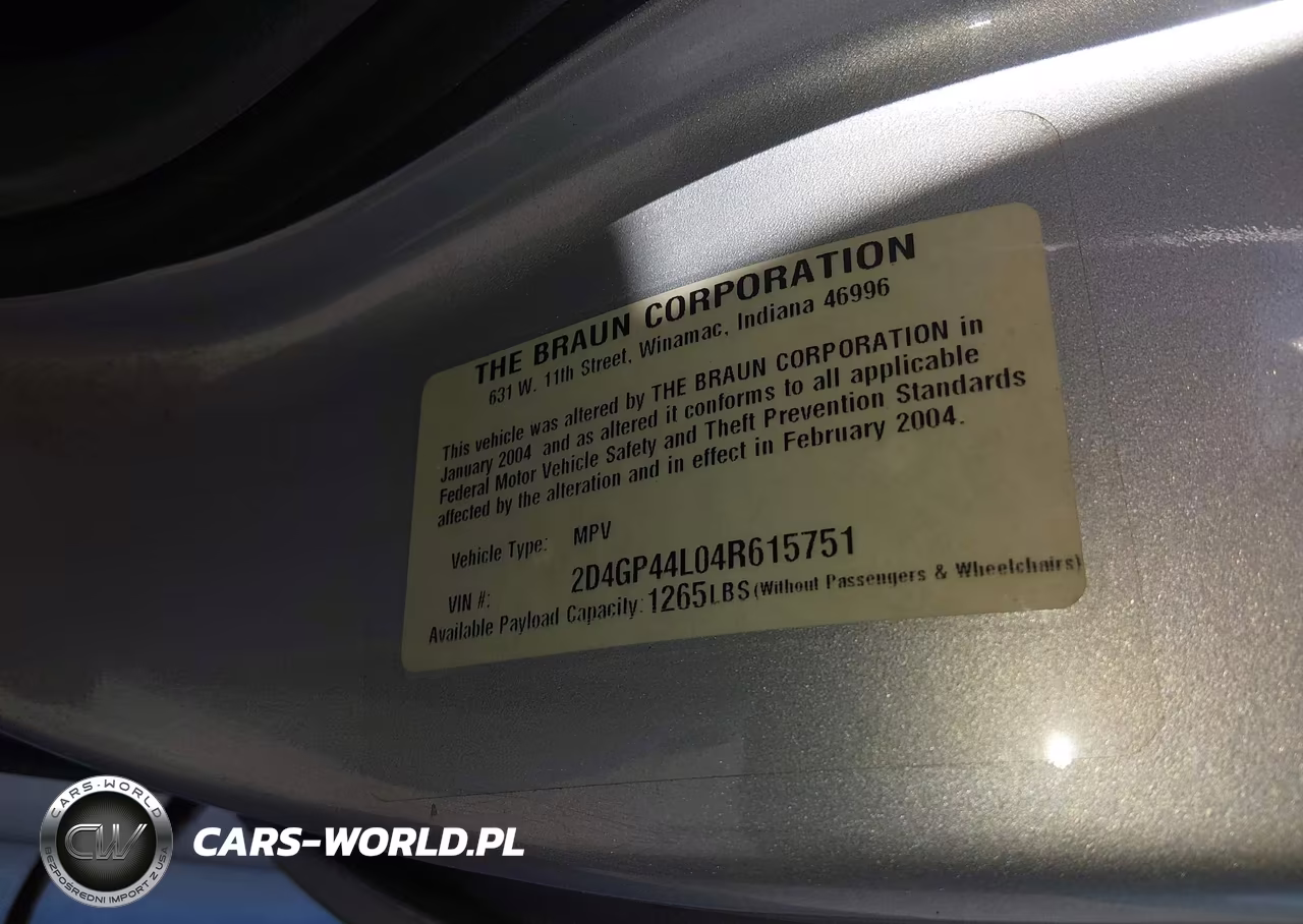 2004 Dodge Grand Caravan Sxt VIN:2D4GP44L04R615751 - 9