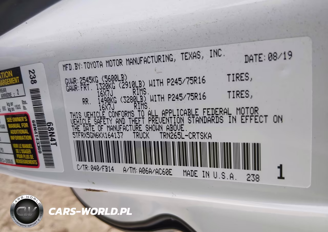 2019 Toyota Tacoma Sr VIN:5TFRX5GN6KX164137 - 9