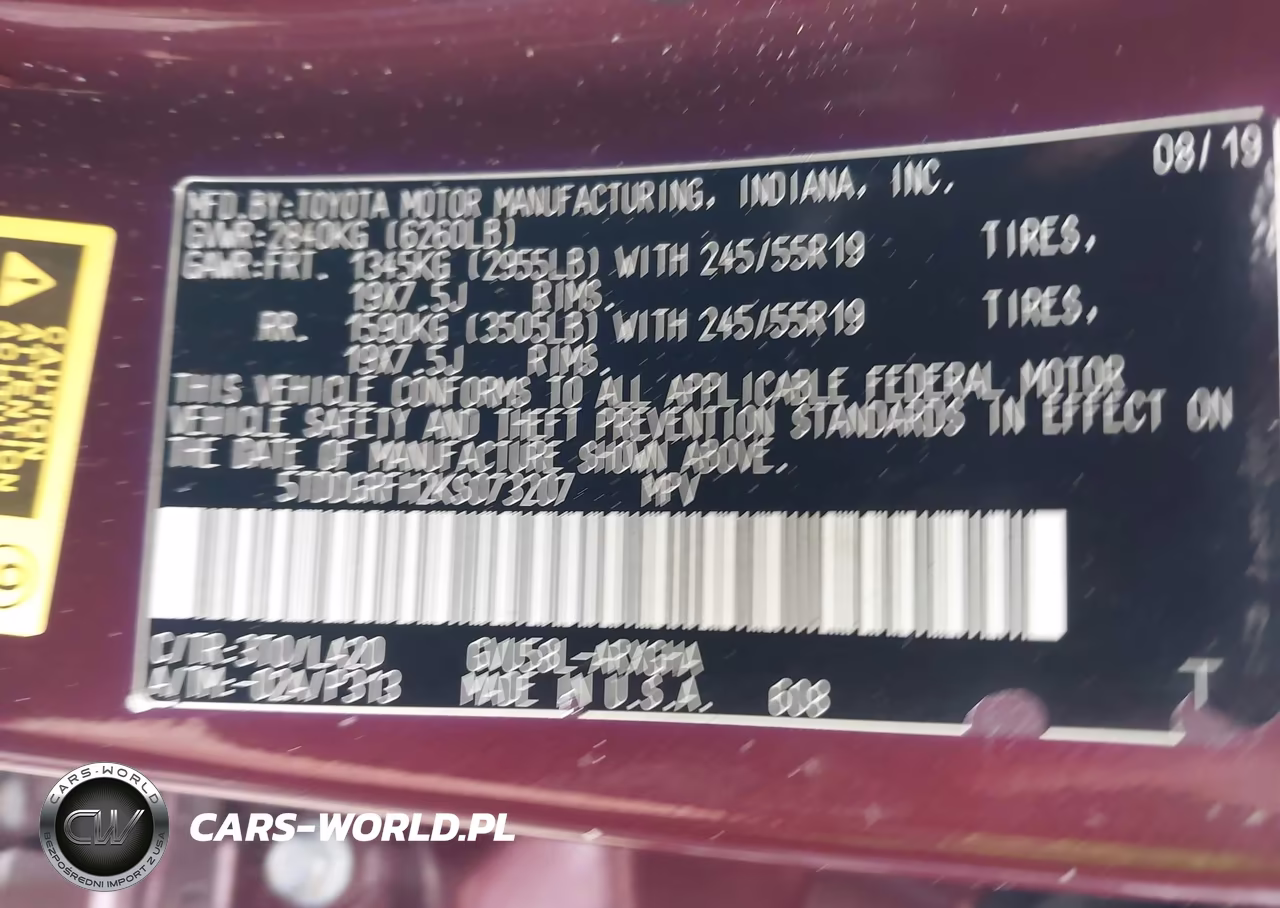 2019 Toyota Highlander Hybrid Limited Platinum VIN:5TDDGRFH2KS073207 - 9
