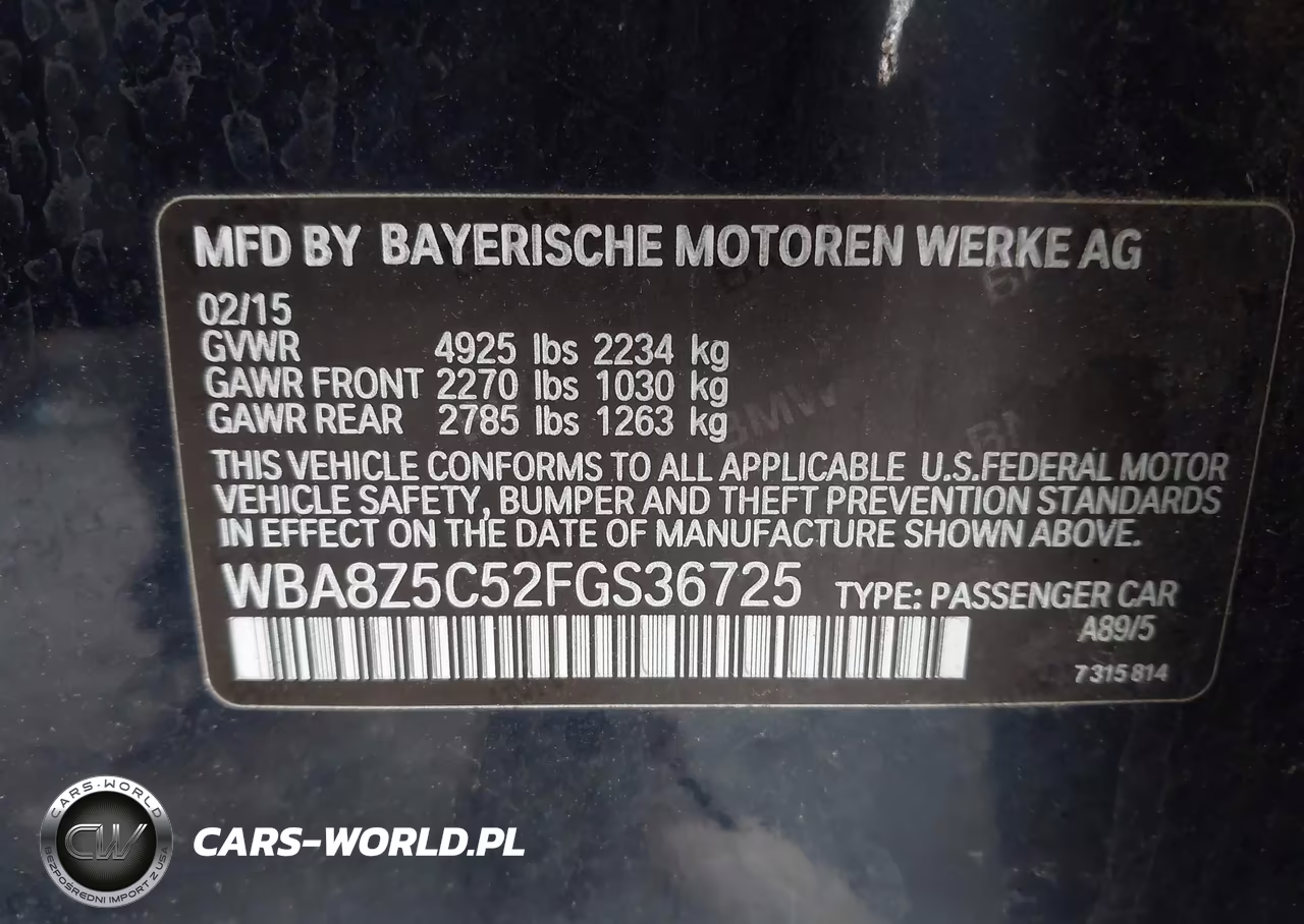 2015 BMW 328I Gran Turismo xDrive VIN:WBA8Z5C52FGS36725 - 9