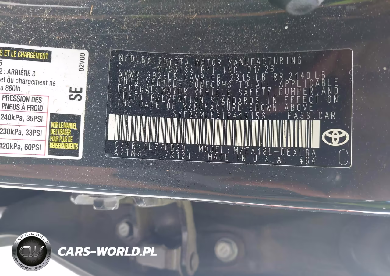 2026 Toyota Corolla Le VIN:5YFB4MDE3TP419156 - 9