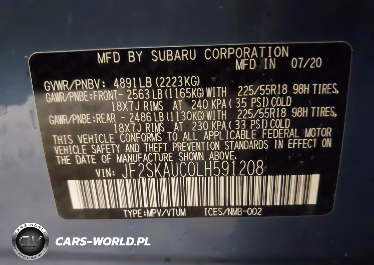 2020 Subaru Forester Limited VIN:JF2SKAUC0LH591208 - 9