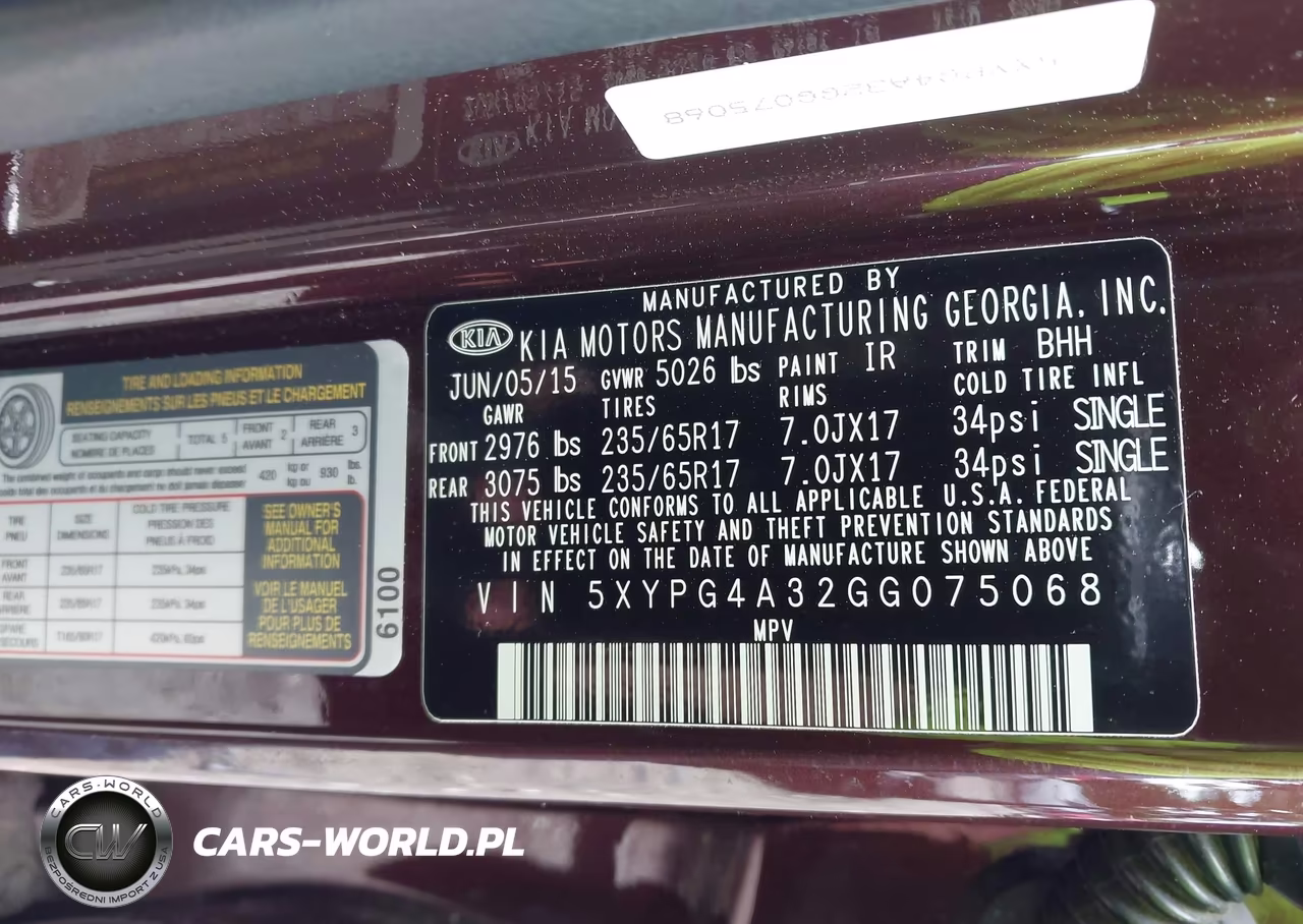 2016 Kia Sorento 2.4L Lx VIN:5XYPG4A32GG075068 - 9