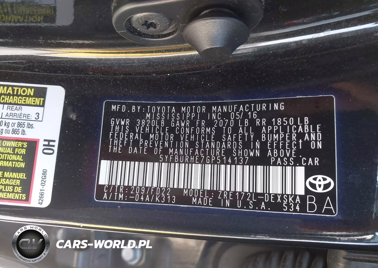 2016 Toyota Corolla S Plus VIN:5YFBURHE7GP514137 - 9