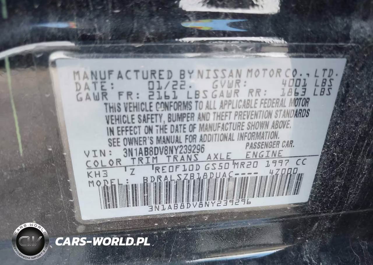 2022 Nissan Sentra Sr Xtronic Cvt VIN:3N1AB8DV8NY239296 - 9