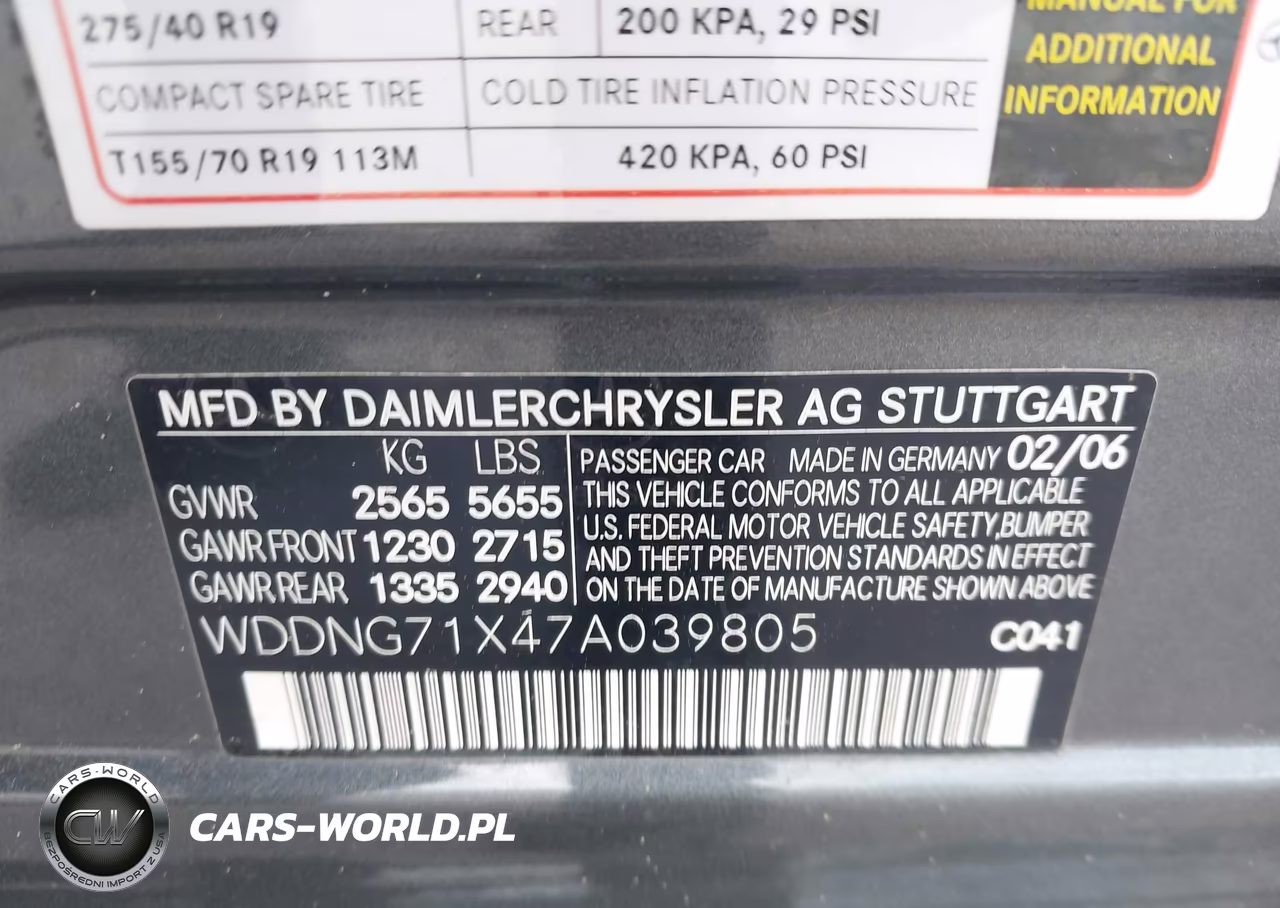 2007 Mercedes-Benz S 550 VIN:WDDNG71X47A039805 - 9