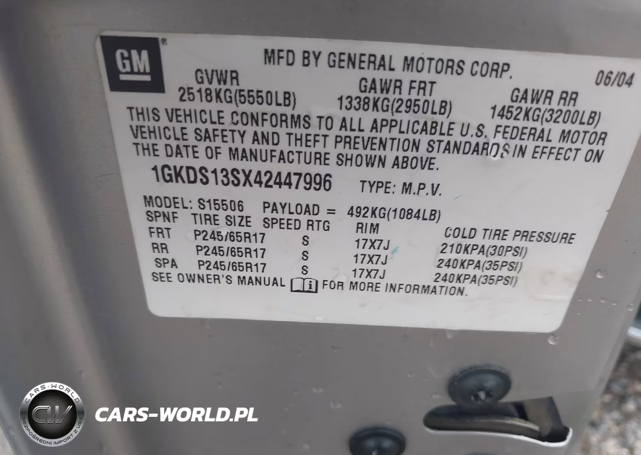 2004 GMC Envoy Sle VIN:1GKDS13SX42447996 - 9