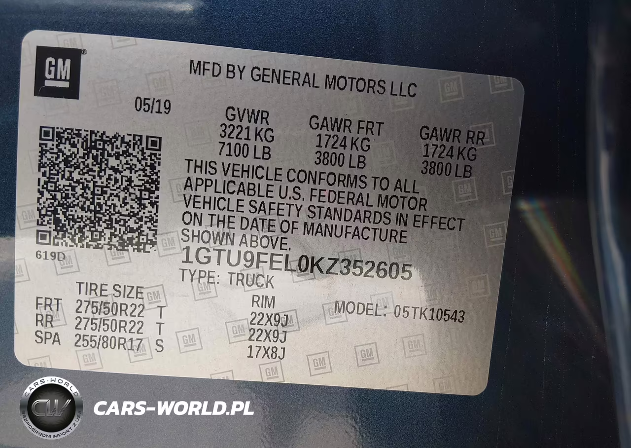 2019 GMC Sierra 1500 Denali VIN:1GTU9FEL0KZ352605 - 9