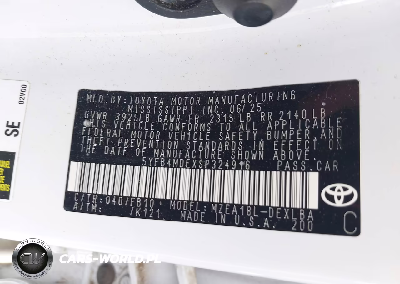 2025 Toyota Corolla Le VIN:5YFB4MDEXSP324916 - 9