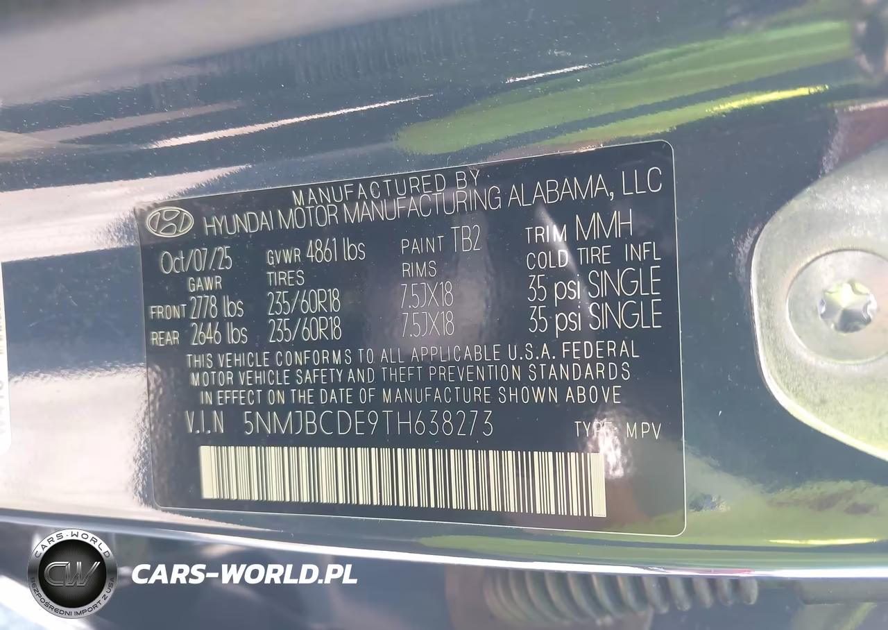 2026 Hyundai Tucson Sel VIN:5NMJBCDE9TH638273 - 9